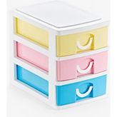Royal Rain Store 3 Katlı Çekmeceli Organizer, Pastel Renkli Mini Masaüstü Düzenleyici, Makyaj Masası Takı ve Kozmetik Saklama Kutusu, Plastik Çekmece Organizer - Belirtilmemiş