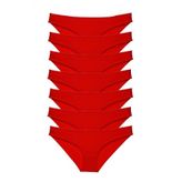 Royaleks Kırmızı 7 Adet Süper Eko Set Likralı Kadın Slip Külot