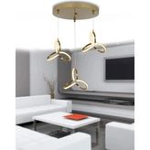 RS Collections Yonca 3\'lü Modern Sarkıt 1 Yıl Garantili LED Avize - Gold