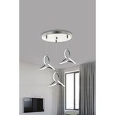 RS Collections Yonca 3\'lü Modern Sarkıt 1 Yıl Garantili LED Avize - Krom