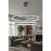 RS Collections Zümrüt Uzun Model 2 Katlı Salon - Oturma Odası Sarkıt LED Avizesi - 1 - Çok Renkli