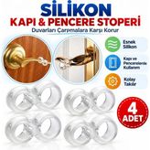 Rs Silikon Kapı & Pencere Vurma Önleyici Stoper Kapı Tamponu 4 Adet
