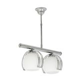 Rsylight Modern Krom Sıralı 2 Li Opal Cam Sarkıt Avize