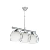 Rsylight Modern Krom Sıralı 3 Lü Opal Cam Sarkıt Avize
