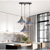 Rsylight Retro Dekoratif 3 Lü Gri Rustik Metal Sarkıt Avize 30 Cm
