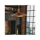 Rsylight Retro Metal Bakır Sarkıt Avize Rustik Tekli Sarkıt 36 cm - Siyah
