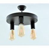 Rsylight Retro Rustik Siyah Üçlü Plofonyer Tavan Avize E27 30CM