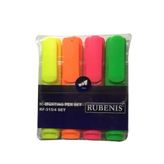 Rubenis 316-4 4'lü Pastel Fosforlu Kalem Seti