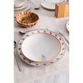 RUBİ PORSELEN Liora Çiçek Desenli 20 cm Porselen Yemek Tabağı - 6 Adet