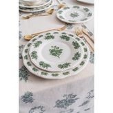 Rubi Porselen Vintage Flowers Green 19 cm 6’lı Porselen Tatlı & Pasta Tabağı Seti - 19 x 19