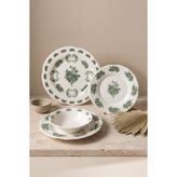 RUBİ PORSELEN Vintage Flowers Green 48 Parça 12 Kişilik Porselen Yemek Takımı | Modern Kaliteli Çiçek Desenli