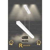Rultech Lineer 100CM Beyaz Kasa Sıcak Beyaz Işık 4000K Ledli Sarkıt Modern LED Avize, Salon, Mutfak, Masa Üstü Avize - 4000K - Doğal Beyaz