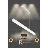 Rultech Magro 4000K Sıcak Beyaz Işık , Beyaz Kasa, 100CM Ledli Sarkıt Modern LED Avize, Salon, Mutfak, Masa - Beyaz - Sarı