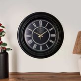 Rustic Vintage Duvar Saati - Siyah - 45 Cm