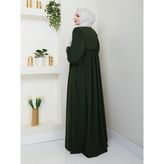 Rüyam Moda Butik Elbise Balon Kol - Haki - 2
