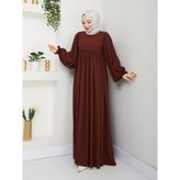Rüyam Moda Butik Elbise Balon Kol - Kiremit - 2