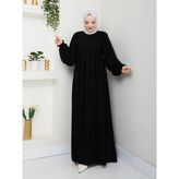 Rüyam Moda Butik Elbise Balon Kol - Siyah - 2