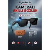 Ryan Yapay Zeka Destekli Kameralı Akıllı Güneş Gözlüğü 8mp Anlık Çeviri Bluetooth Sesli Asistan Fotoğraf - Siyah