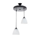 Rys Retro Metal 2 Li Opal Camlı Modern Sarkıt Avize Çap:30 Cm