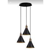 Rys Retro Metal 3 Lü Dekoratif Rustik Sarkıt Avize Çap 30 Cm