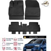 S-Dizayn Opel Combo E Plus Havuzlu Paspas 2018-2023 - Siyah