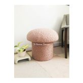 S Home Design Concept Mushroom Mantar Puf, Teddy, Pembe