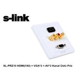 S-Link SL-PRZ10 Hdmı Vga 2 Kanal Üst Priz