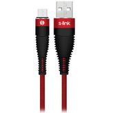 S-link SW-C585 1.2M 3A Micro Usb Kırmızı Şarj Kablosu