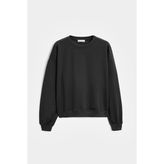 Saade Siyah Kadın Oversize Bisiklet Yaka Basic Casual Sweatshirt - M
