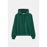 Saade Yeşil Kadın Oversize Kapüşonlu Basic Hoodie Sweatshirt - M