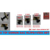 Sac Klips U Tip Sac Somunu No 1-2-3 24 Adet Set