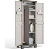 Sadece Nette Modern Fırçalıklı Balkon Dolabı Bej MDF Plastik Dolap Banyo Dolabı, Erzak Dolabı 65x45x182 cm 4 Raflı - 1c