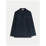 Saf Lyocell Çizgili Pijama Üstü
