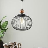 Safir Light Tikfa Ahşap Detaylı Tekli Siyah Sarkıt