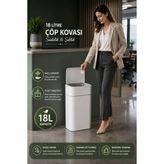 Safir Slim Sensörlü Çöp Kovası 9 Litre - 9 lt - Beyaz