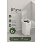 Safir Slim Sensörlü Çöp Kovası 9 Litre - Beyaz
