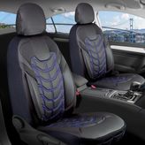 Şahinler Oto Aksesuar Honda Civic Vtec Full Deri Oto Koltuk Kılıfı Ön Arka Set Siyah Nakış Mavi Classy Model Şhn - Siyah - Mavi