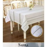 Sahra Model 160X220 Cm Polyester Ajurlu Keten Masa Örtüsü Tablecloth