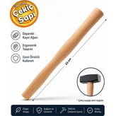 Sait Demirci ES0500 Çekiç Sapı 500 Gram Ergonomik Ahşap Sap Çekiç Sapı