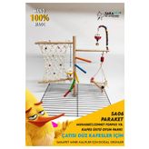 SAKAPET Kafes Üstü Oyun Parkuru Muhabbet Kuşu Cennet Sevda Papağanı Forpus SA6