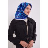 Saks Ebruli Desen Twill İpek Eşarp