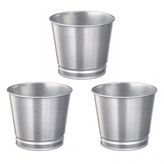 Saksı 3 Adet Paslanmaz Çelik Bitki Saksısı Boyanabilir 9cm