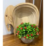Saksılı Yapay Dağ Kekiği - Doğal Görünümlü Dekoratif Saksı Bitkisi - 18x13 Cm Yeşil