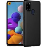 Samsung Galaxy A21S Ince Mat Silikon Kılıf Siyah