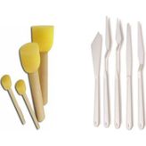 Samur Ponpon Fırça ve Spatula Set Ekonomik 2'li