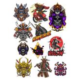 Samurai Sticker Set-2 12 Parça Telefon, Tablet, Defter, Laptop Sticker
