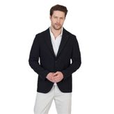 Sandeo Erkek Lacivert Astarsız Soft Diagonel Desenli Esneyen Kumaş Likralı Spor Blazer Ceket