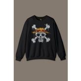 Şapkalı One Piece Anime Baskılı Sweatshirt