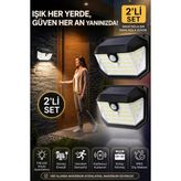 Saravita 2’li Set Solar Hareket Sensörlü 178 LED Duvar Aydınlatması