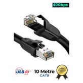 Sarftech Cat8 10 Metre Premium Süper Yüksek Hızlı Ethernet Kablosu 40 Gigabit/S 2000Mhz Metal Zırhlı Rj45 Lan Kablo
